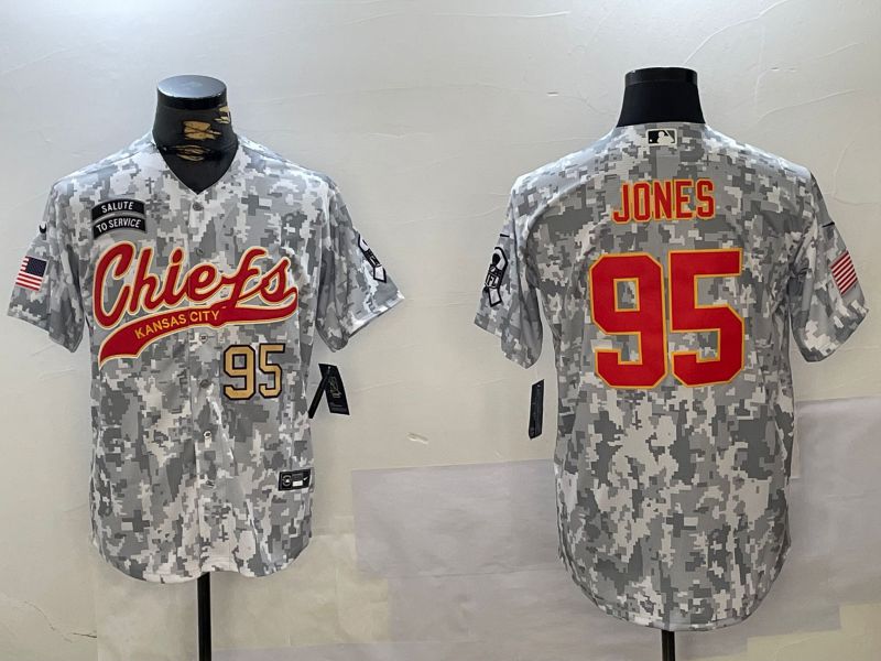 Men Kansas City Chiefs #95 Jones Nike Arctic Camo 2024 Salute to Service Limited NFL Jersey style 3